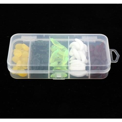 70pcs/Set Soft Silicone Fishing Lures Artificial Bait Grub Worm Insects Imitation Corn Niblet Fishing Tools Random Color
