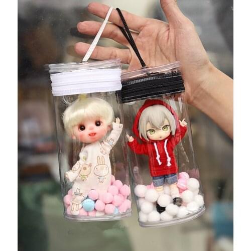 BJD doll accessories GSC clay man doll travel bag transparent storage bag folding dust cover (excluding doll)
