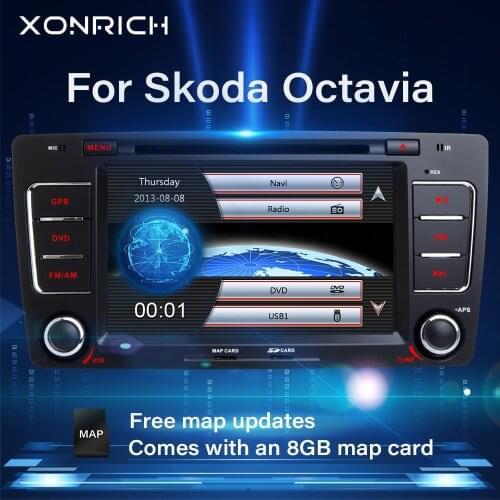 2 Din Car Radio DVD Player For Skoda Octavia A 5 A5 2 3 Yeti 2008 2009 2010 2011 2012 2013 2014 Multimedia GPS Navigation Stereo