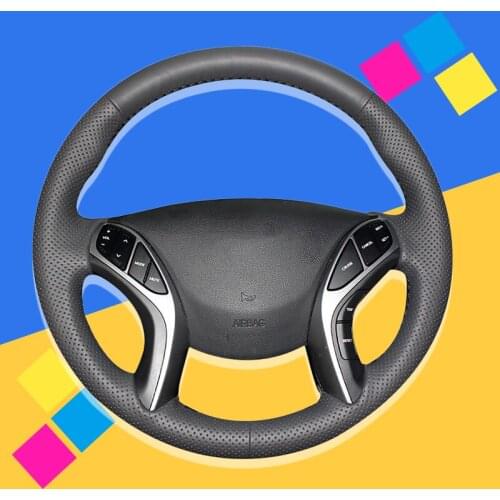 Auto Braid On The Steering Wheel Cover for Hyundai Elantra 3 2011-2016 Elantra Sport 2011-2016 Elantra GT 2013-2017 Car Covers
