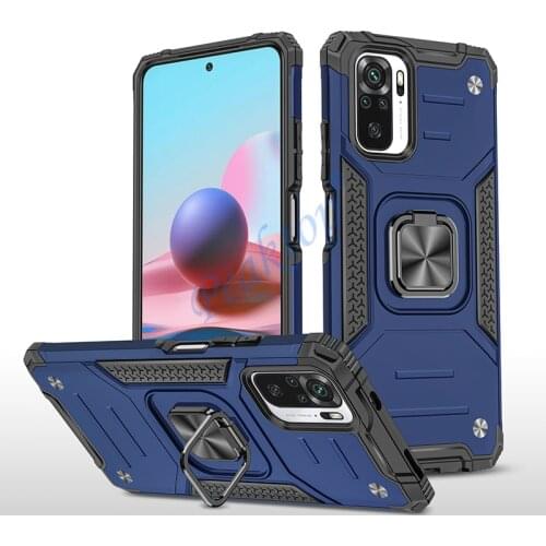 Armor Shockproof Case for Xiaomi Redmi Note 10S 10 S Luxury Military Protective Bumper Defender Ring Holder Magnetic Case Cover