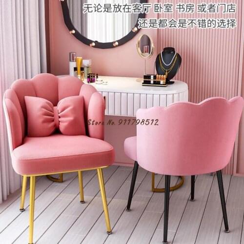 Net red ins makeup chair dressing table petal nail chair light luxury dining chair home bedroom desk stool chair