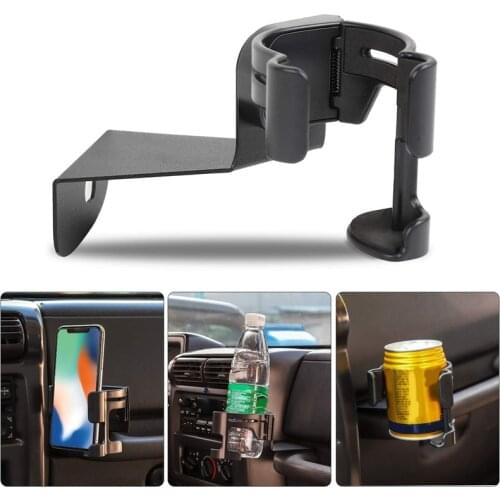 Multi-Function Drink Cup Phone Holder, 2 in 1 Bolt-On Stand Bracket Organizer for 1997-2006 Jeep Wrangler Car Accessories