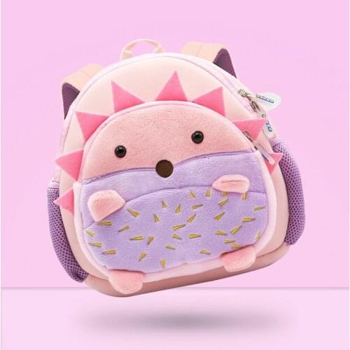 Childrens Bags Anti-lost Neoprene Animal Hedgehog Childrens Backpacks, Small and Medium-sized Mens and Womens Backpack