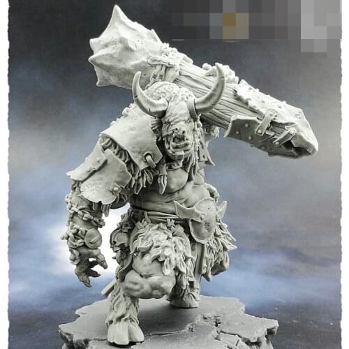 55mm Siege Minotaur, Resin Model figure GK, Fantasy theme, Animal warrior, Unassembled and unpainted kit