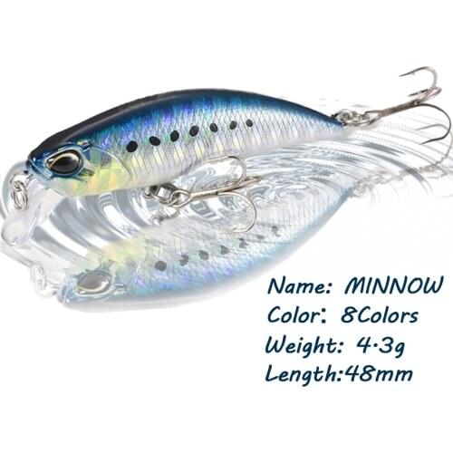 GOBYGO 1PCS 48MM 4.3G Minnow Fishing Lure Artificial Baits Sinking Wobblers Fishing Baits Pencil Carp Crankbait Swimbait 3D Eyes