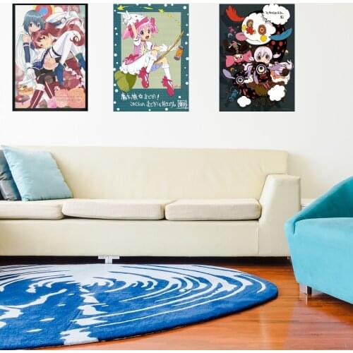 Puella Magi Madoka Magica Art Coated paper Posters Print Anime Picture Japanese Anime Posters for Living Room Wall Decoration