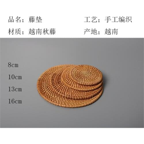 Rattan tea coasters insulation pad / anti-fouling hot slip mat/ bowls mats kitchen tools