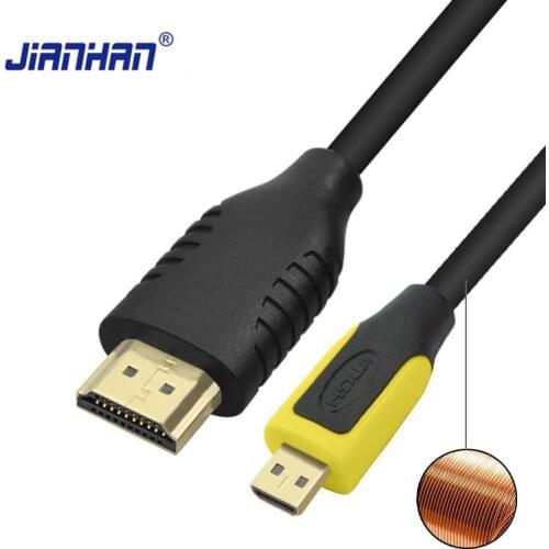 Micro HDMI to HDMI Cable Gold-Plated HDMI 1.4V 1440P 3D for HDTV XBox Tablet Projector Motorola xt720/xt882/xt800 for Camera PC