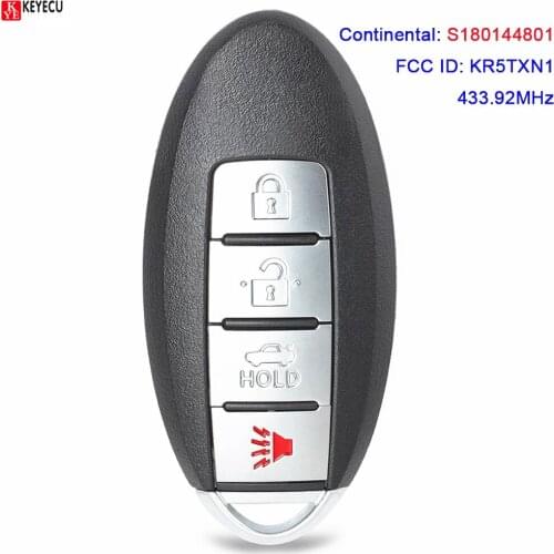 KEYECU for Nissan Altima 2019 2020 Keyless-Go Smart Remote Key Fob S180144801 KR5TXN1 433.92MHz 4A Chip