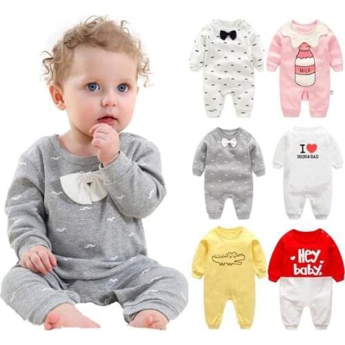 2021 spring - Autumn baby boy clothing Cotton Long Sleeved baby boy clothes ,cartoon Beard Gentleman baby romper Infantil babies
