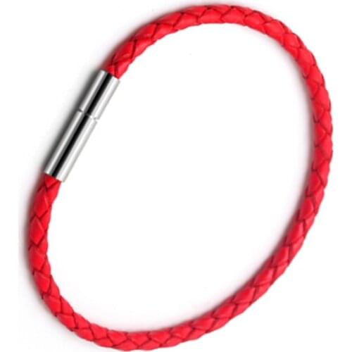 Korean Red Bracelets for Women PU Leather Rope Red Thread Braid Couple Bracelet Jewelry Black Men Male Female Accessories Charms