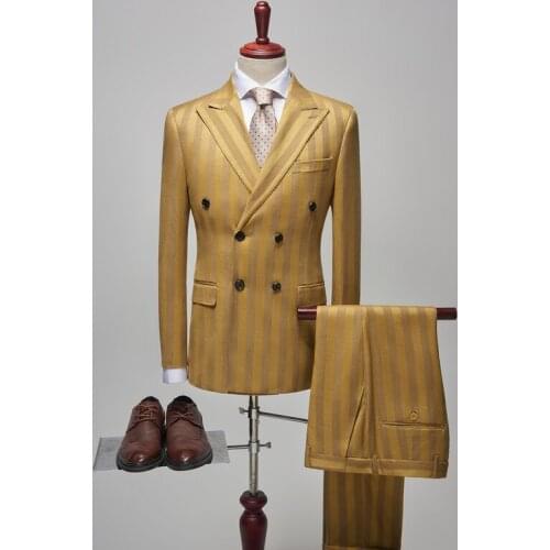 Jacket+Pants)Mens luxury wedding elegant suit mens business casual tuxedo Wedding Shawl Lapel Wedding Prom Best male