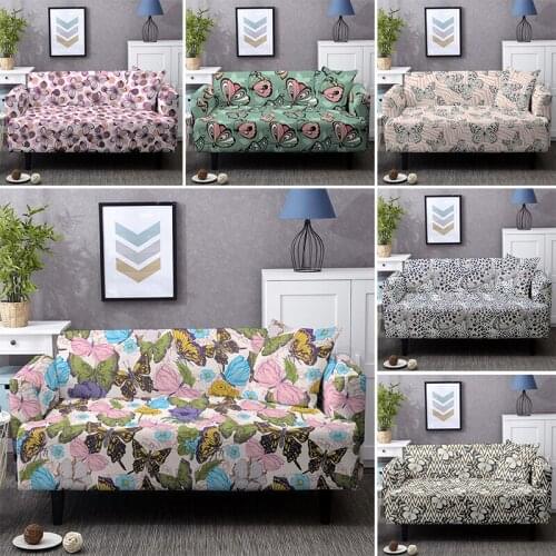 Hot Sell Elastic Sofa Cover For Living Room All-Inclusive Non-slip 1/2/3/4 Seat Colorful Butterfly Design Couch Covers Washable