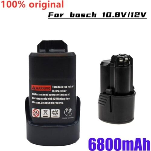 Latest 10.8V/12V 6800mAh Li-ion Rechargeable Power Tool Battery for BOSCH Cordless Electric Screwdriver BAT411 BAT412 BAT412A