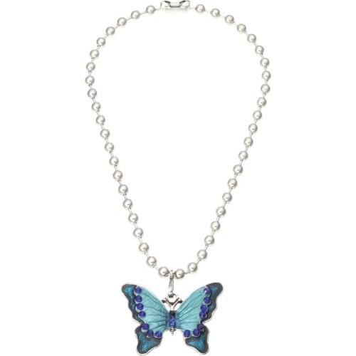 Fashion Butterfly Shape Pendant Necklaces Friendship Jewelry Birthday Christmas Gift New Drop Oil Necklace