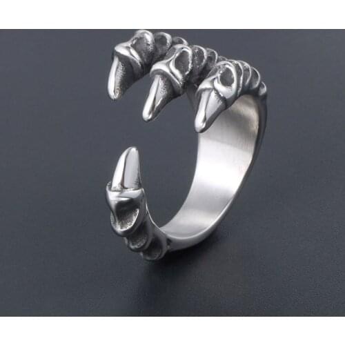 Retro Dragon Claw Ring Stainless Steel Rings For Men Punk Jewelry Accessories For Men Cool Mens Ring Party Gift