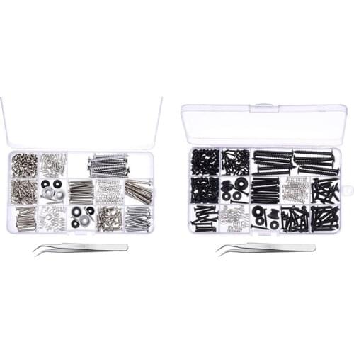 Electric Guitar Screw Kit Assortment Box with Springs for Electric Guitar Bridge,Pickguard Tuner and A Tweezer