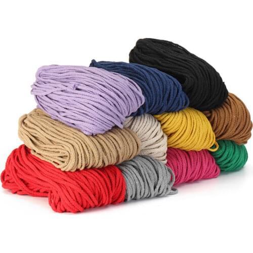 11 Color 100M 5mm 109 Yards Cotton Twisted Rope Macrame Cord DIY Handmade Crafts Woven String Braided Wire Home Textile Decor