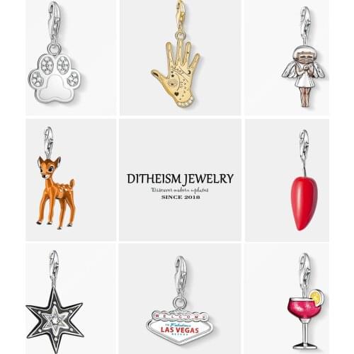 Pet Paw Charms Pendant,2018 Fashion Jewelry 925 Sterling Silver Cute Gift For Women Men Boy Girls Pet Fit Bracelet Necklace Bag