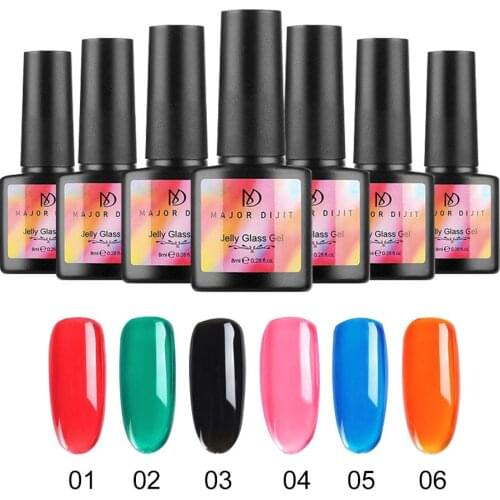 8ml Translucent Color Candy Gel Polish Jelly Nails UV Gel Varnish Soak Off UV LED Semi Permanent Nail Art Gel Lacuqer