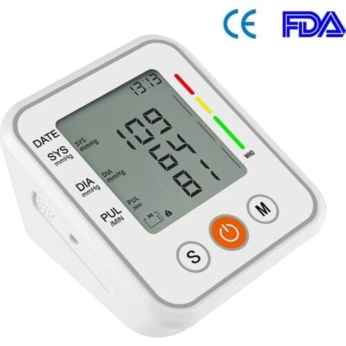 Portable Medical Upper Arm Blood Pressure Cuff Monitor Tonometer Automatic Sphygmomanometer Tensiometer Bp Heart Rate Meter