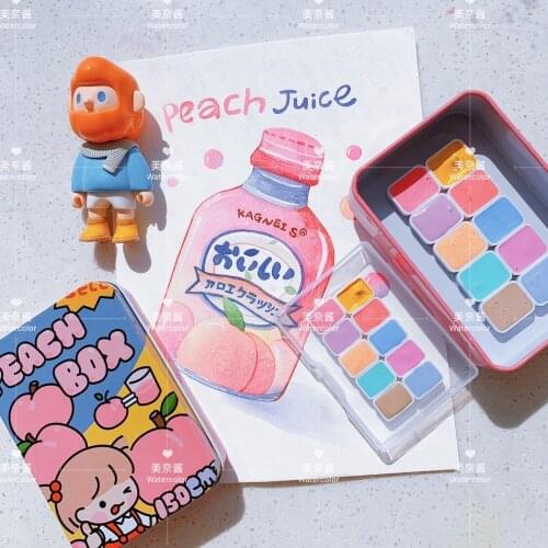 Russian white night artist macaron candy color watercolor small fresh girl illustration watercolor paint packaging