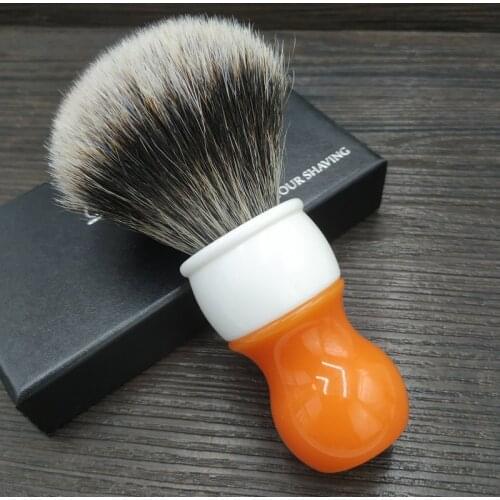 Dscosmetic 26 Carrot resin handle two band badger hair and synthetic hair mixed knots shaving brush for man shave wet tools