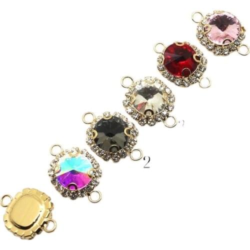 New 10Pcs/Lot Glass Buttons 0.7" Round Rhinestones Diamante Crystal button wedding decoration Collocation Diy Accessories