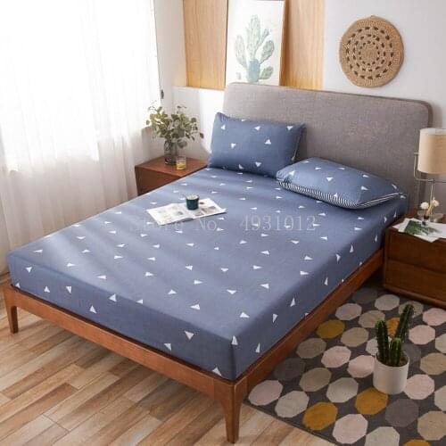 Geometric Triangle Cotton Bed Sheet Cartoon Childrens Fitted Sheets Twin Single Queen Full Twin Size Bed Sheet