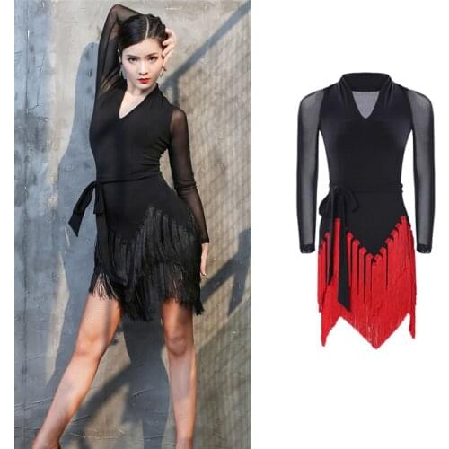 Sexy V-Neck Summer Cami Dress Black Fringe Dress Vestidos Flapper Costumes for Women Latin Dress Ballroom Dance Dresses XS1891