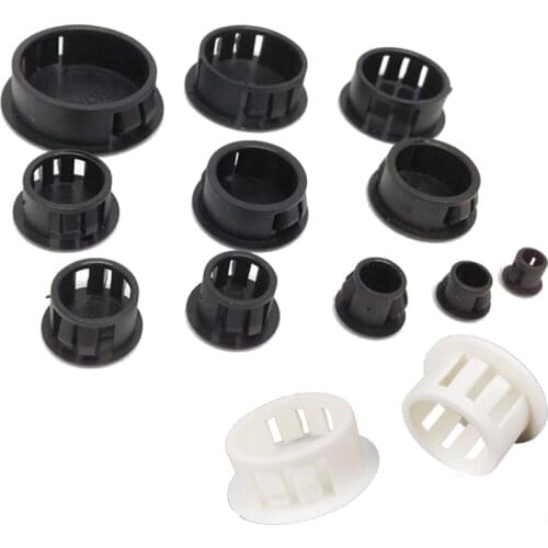 10pcs Black/White Plastic Hole Plug 6 8 10 13 14 16 19 20 22 26 30mm Snap-in Plug Blanking End Caps Tube Pipe Inserts Plug Bung