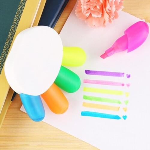 Effomeet(Effomeet) 1 pcs Finger Shape Highlighter Cute Fluorescent Colors Watercolor Pen Multi Colors