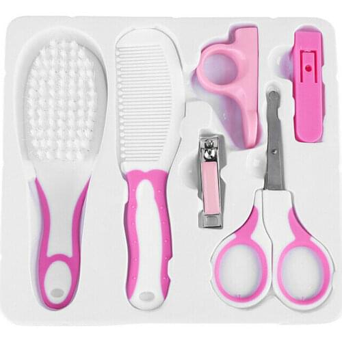 New 6Pcs Newborn Baby Healthcare Kits Set Babies Nail Hair Manicure Brush Kids Grooming Kit Accesorries