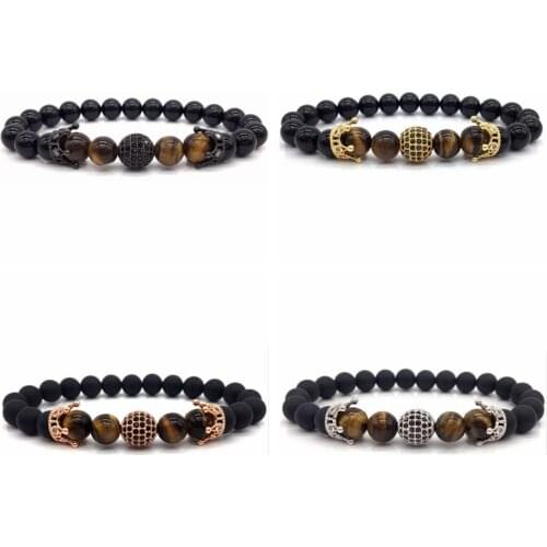 ASHMITA 2019 New Brand Trendy Imperial Crown Charm Bracelets Men Natural Stone Beads For Women Jewelry Pulsera Hombres