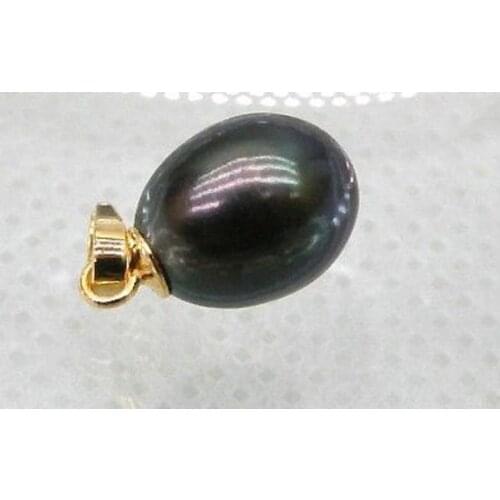 Free shipping 11x13mm perfect drop black tahitian south sea pearl pendant