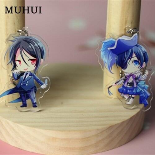 Free shipping Anime Black Butler Keychain Acrylic Keyring Key chain Women Bag Jewelry Children Gift