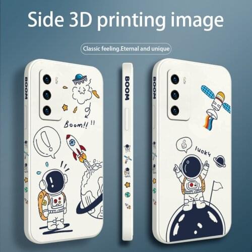 Planet Astronaut Pattern Phone Case For Huawei P40 P40Lite P30 P20 Mate 40 40Pro 30 20 Pro Lite P Smart 2021 Y7a Silicone Cover