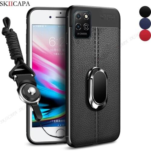 Crossbody Lanyard Necklace Soft Silicone Case For Honor Play 5T 50SE 50 Pro X20SE V40 10X Lite P Smart 2021 Magnetic Stand Cover