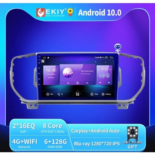 EKIY Android 10 Car Radio For KIA Sportage 4 2016 2017 2018 KX5 Autoradio Blu-ray 1280*720 IPS/QLED Multimedia Player Navi GPS