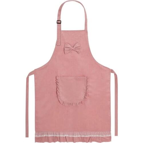 Aprons for Women Cotton Kitchen Apron with Adjustable Neck Strap and Large Pocket Apron for BBQ Cooking Baking Cleaning