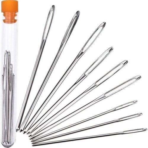 Large-Eye Blunt Needles, Stainless Steel Yarn Knitting Needles, Sewing Crafting Knitting Weaving Stringing Durable Rustproof DIY