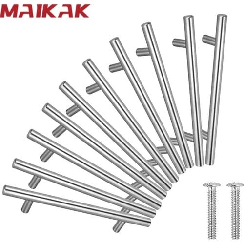 MAIKAK Modern Stainless Steel Kitchen Door Cabinet T Bar Handle Pull Knob Cabinet Knobs Furniture Handle Cupboard Drawer Handle