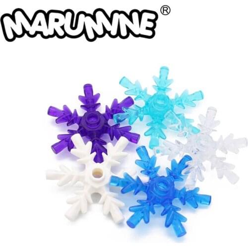 MARUMINE 100PCS 4x4 Belville Ice Crystal Snowflake Compatible With 42409 MOC Building Blocks Bricks Particles