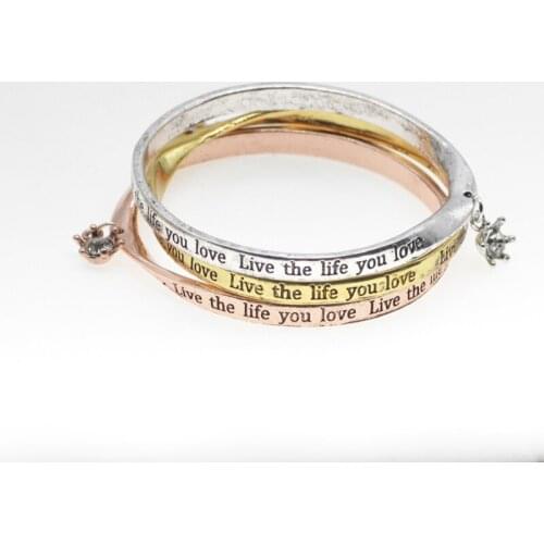 Fashion inspirational Charm letter Bracelet the life you love live the life you love Jewelry Charm Wristbands
