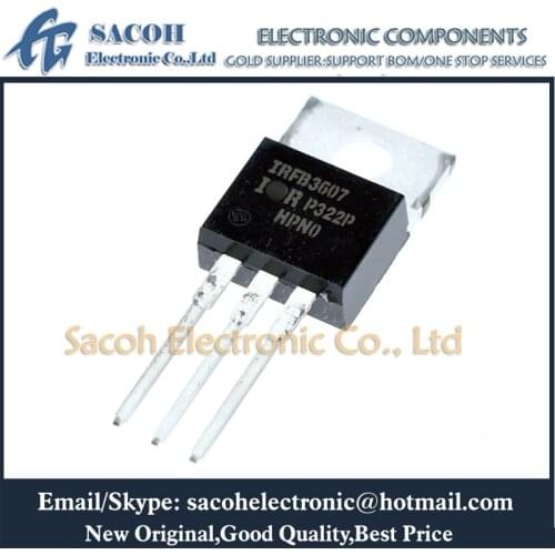 Free Shipping 10Pcs IRFB3607PBF IRFB3607 IRFB3607G IRFB3607S TO-220 80A 75V HEXFET Power MOSFET