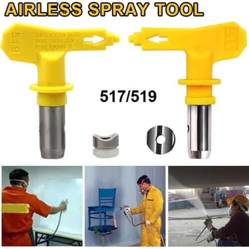 Airless Spray Tool Tips Nozzle Tungsten Steel Nozzle Yellow Type Paint Sprayer 517/519 For Painting Airless Paint Spray Gun