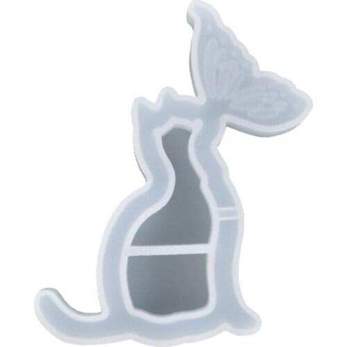 918F Cat Fish Tail Pendants Epoxy Resin Mold Quicksand Keychain Silicone Mould DIY Crafts Jewelry Casting Tool