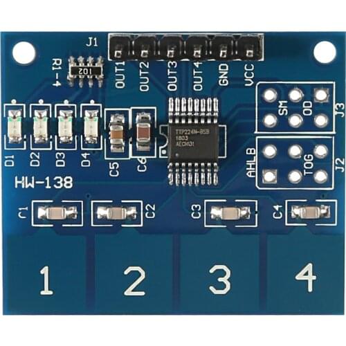 New 4 Channel Digital Touch Sensor Capacitive Switch Module Button For Arduino TTP224 Touch Switch