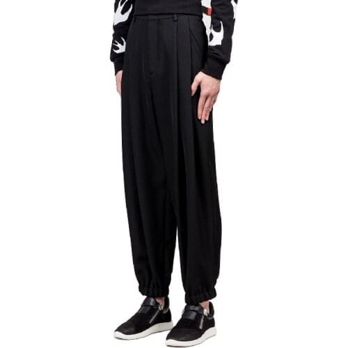 Clothing Mens GD Hair Stylist fashion Catwalk loose folds casual pants plus size singer costumes